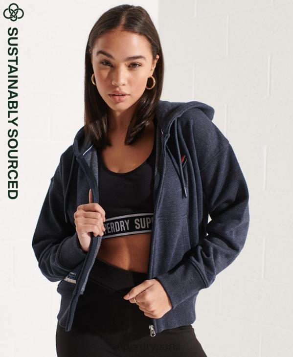 Superdry femmes code essentiel sweat à capuche zippé D64Z5848 vêtements marine