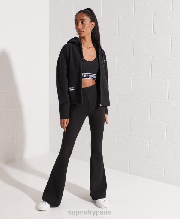 Superdry femmes code essentiel sweat à capuche zippé D64Z5944 vêtements noir