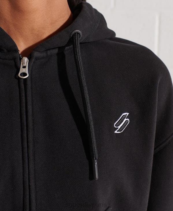 Superdry femmes code essentiel sweat à capuche zippé D64Z5944 vêtements noir