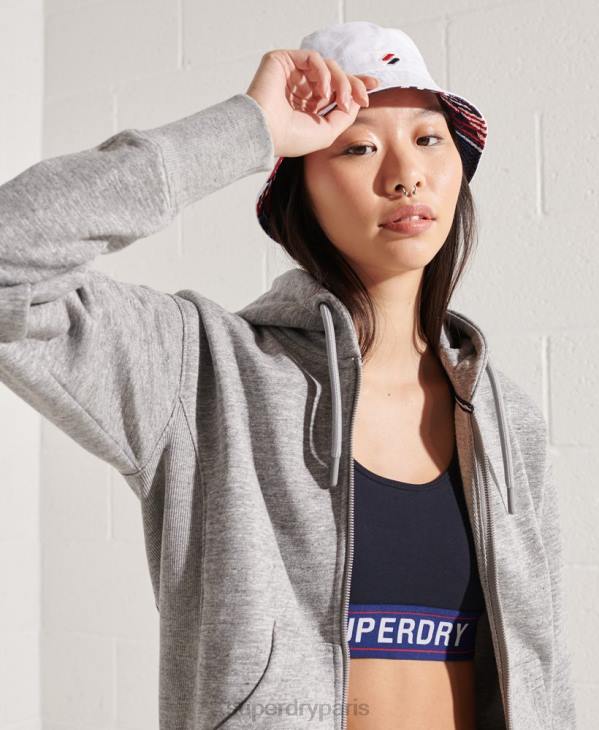 Superdry femmes code sweat à capuche zippé sportstyle D64Z3452 vêtements gris clair