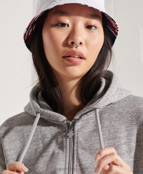 Superdry femmes code sweat à capuche zippé sportstyle D64Z3452 vêtements gris clair