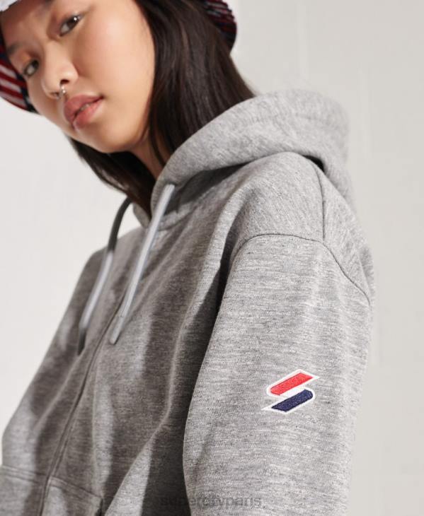Superdry femmes code sweat à capuche zippé sportstyle D64Z3452 vêtements gris clair