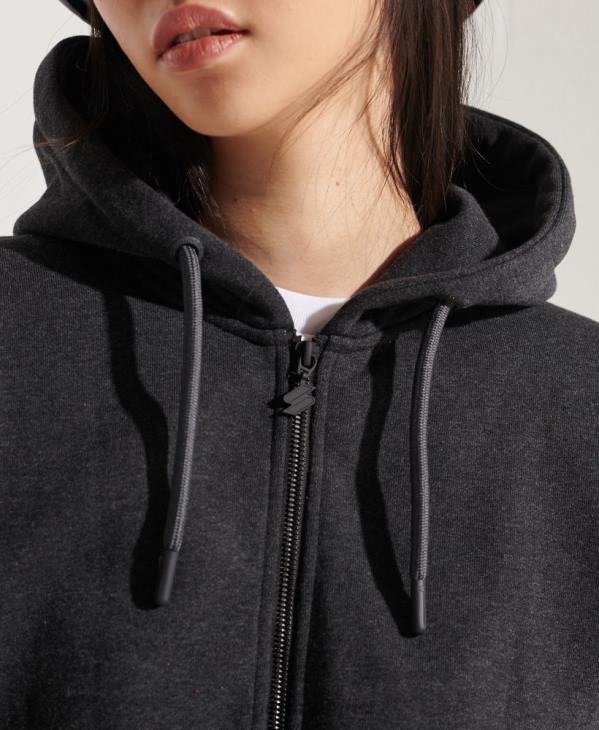 Superdry femmes code sweat à capuche zippé sportstyle D64Z6131 vêtements gris foncé