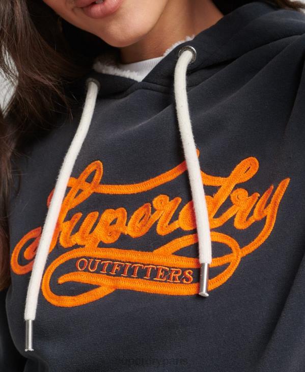 Superdry femmes fierté et artisanat sweat à capuche D64Z3378 vêtements marine