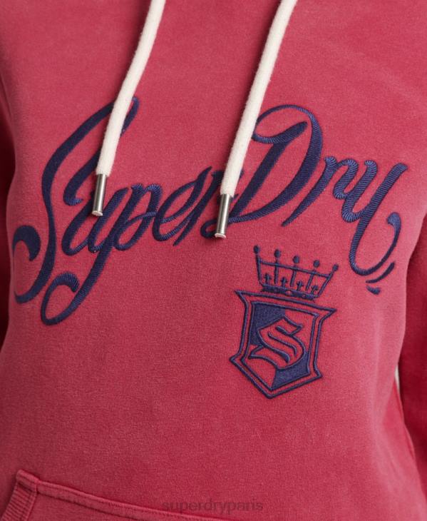 Superdry femmes fierté et artisanat sweat à capuche D64Z3399 vêtements rouge