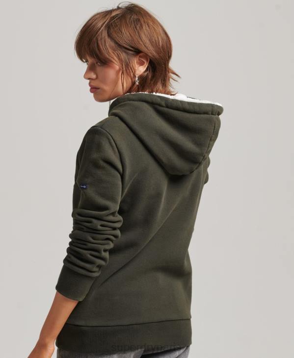 Superdry femmes fierté et artisanat sweat à capuche D64Z5816 vêtements gris foncé