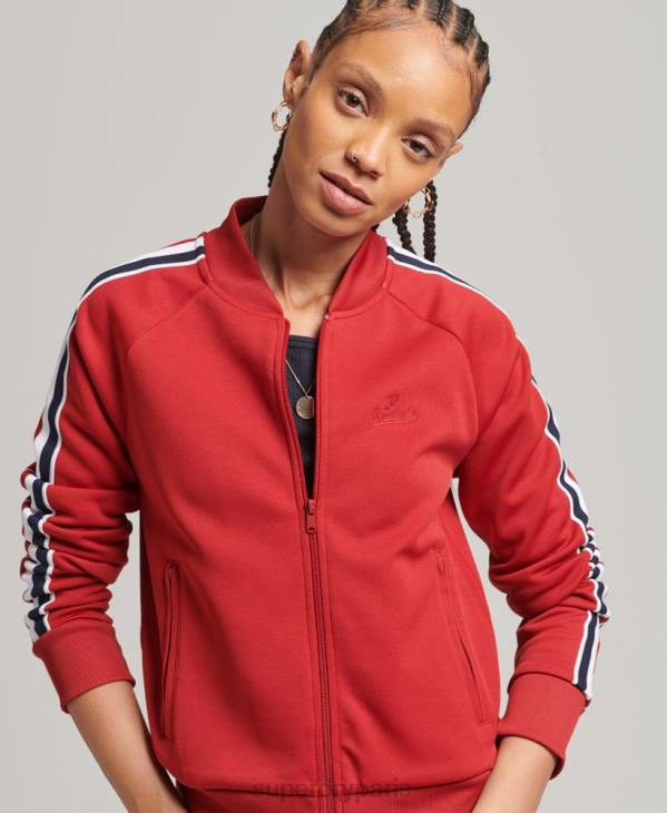 Superdry femmes haut de jogging en maille D64Z3333 vêtements rouge