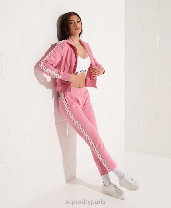 Superdry femmes haut de survêtement à bande de code D64Z5874 vêtements rose