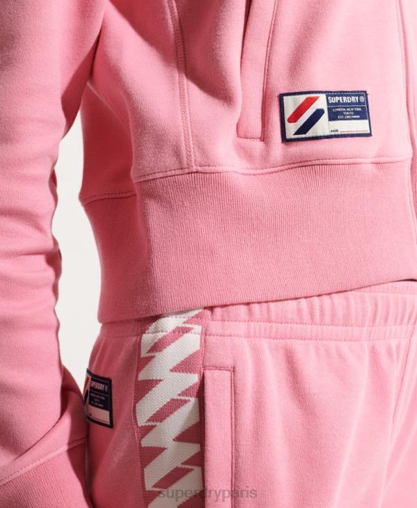 Superdry femmes haut de survêtement à bande de code D64Z5874 vêtements rose