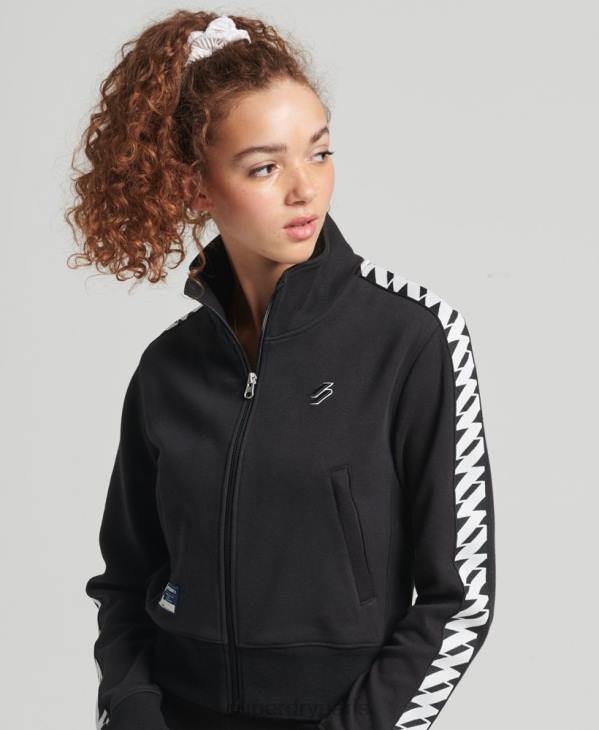 Superdry femmes haut de survêtement à bande de code D64Z5878 vêtements noir