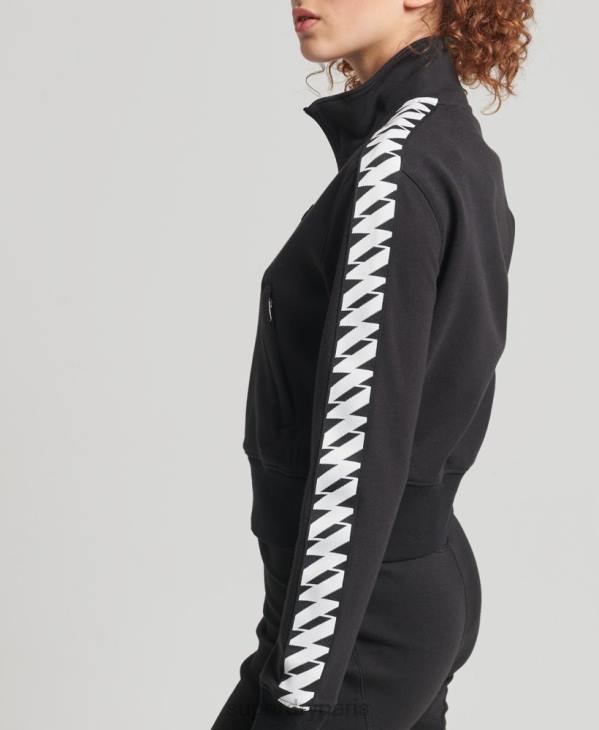 Superdry femmes haut de survêtement à bande de code D64Z5878 vêtements noir