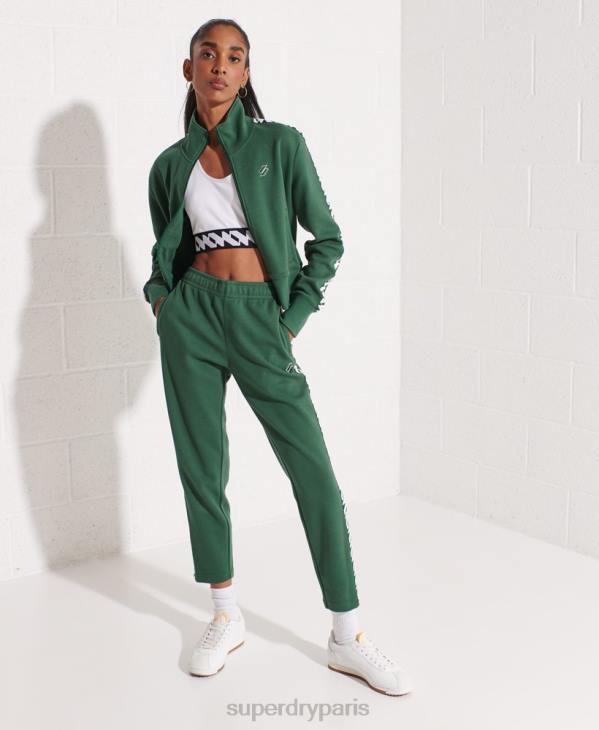 Superdry femmes haut de survêtement à bande de code D64Z5953 vêtements vert