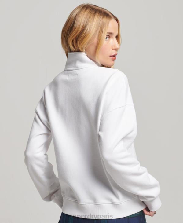 Superdry femmes haut de survêtement core sport à demi-zip D64Z3356 vêtements blanc
