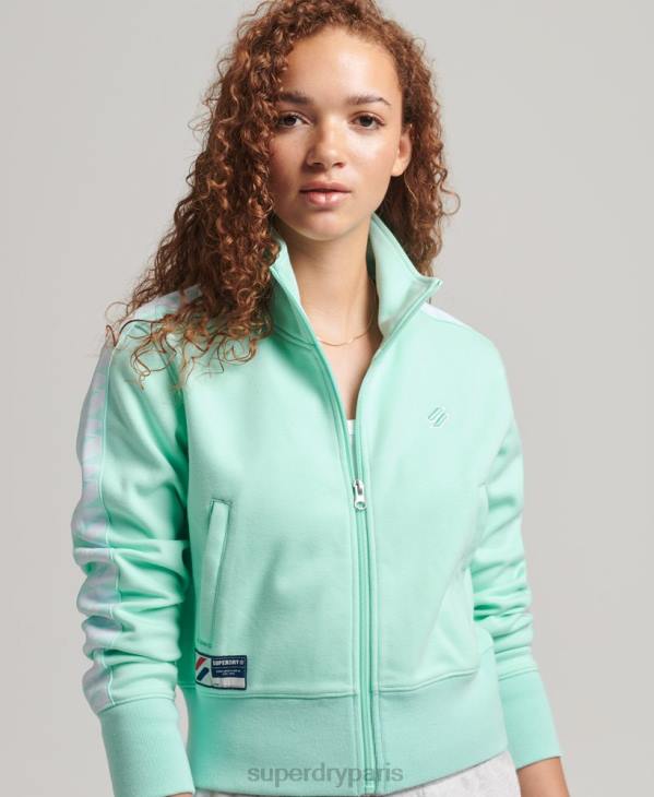 Superdry femmes haut de survêtement à logo D64Z3420 vêtements bleu