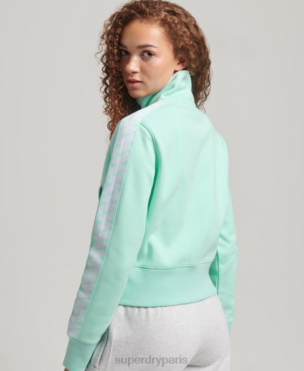Superdry femmes haut de survêtement à logo D64Z3420 vêtements bleu
