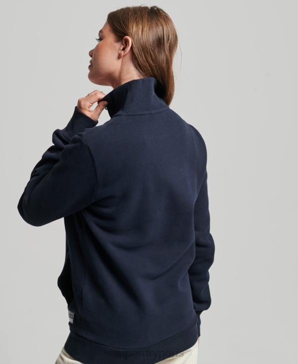 Superdry femmes haut de survêtement oversize à demi-zip d'athlétisme D64Z6035 vêtements marine
