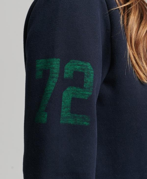 Superdry femmes haut de survêtement oversize à demi-zip d'athlétisme D64Z6035 vêtements marine