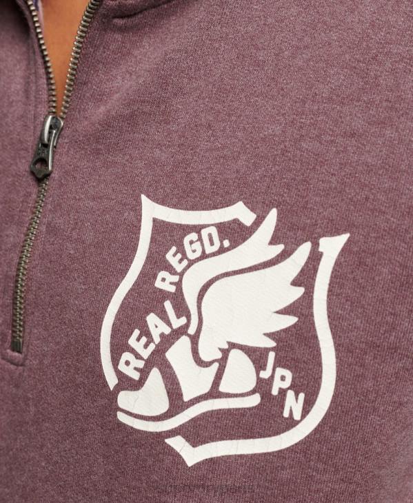 Superdry femmes haut de survêtement oversize à demi-zip d'athlétisme D64Z6043 vêtements rouge