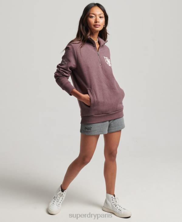 Superdry femmes haut de survêtement oversize à demi-zip d'athlétisme D64Z6043 vêtements rouge