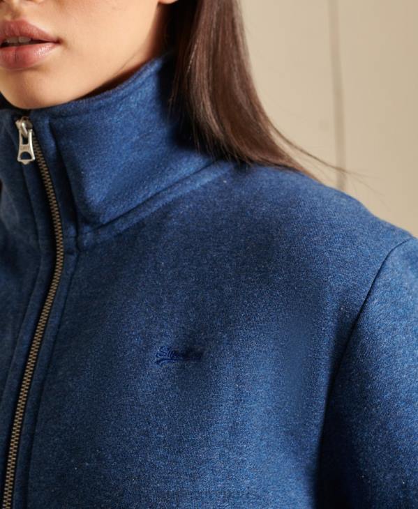 Superdry femmes haut de survêtement zippé ample à logo vintage brodé D64Z6159 vêtements bleu