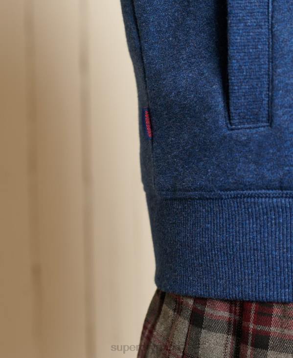 Superdry femmes haut de survêtement zippé ample à logo vintage brodé D64Z6159 vêtements bleu