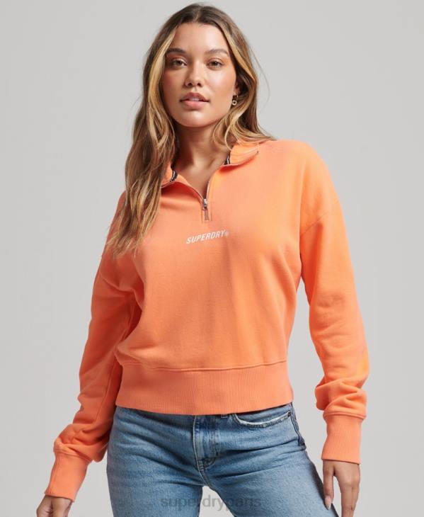Superdry femmes haut à demi-zip core sport D64Z6101 vêtements rose