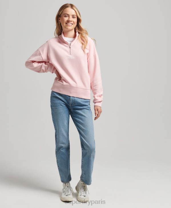 Superdry femmes haut à demi-zip core sport D64Z6132 vêtements rose