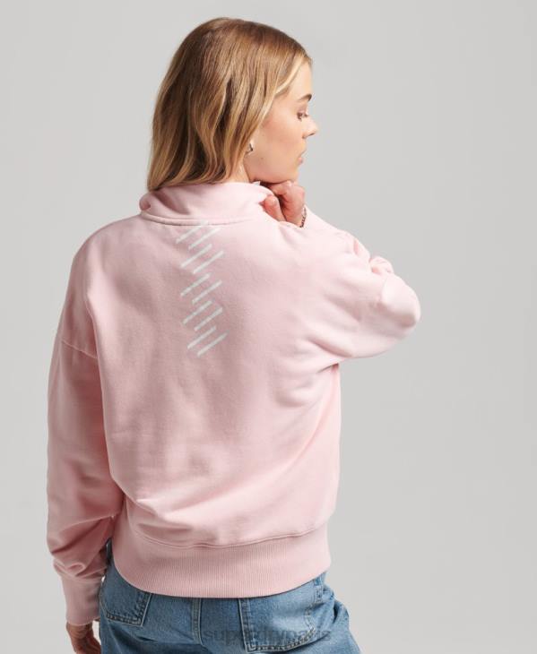 Superdry femmes haut à demi-zip core sport D64Z6132 vêtements rose