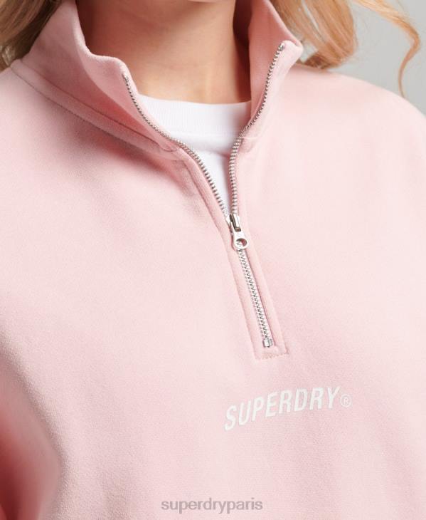 Superdry femmes haut à demi-zip core sport D64Z6132 vêtements rose