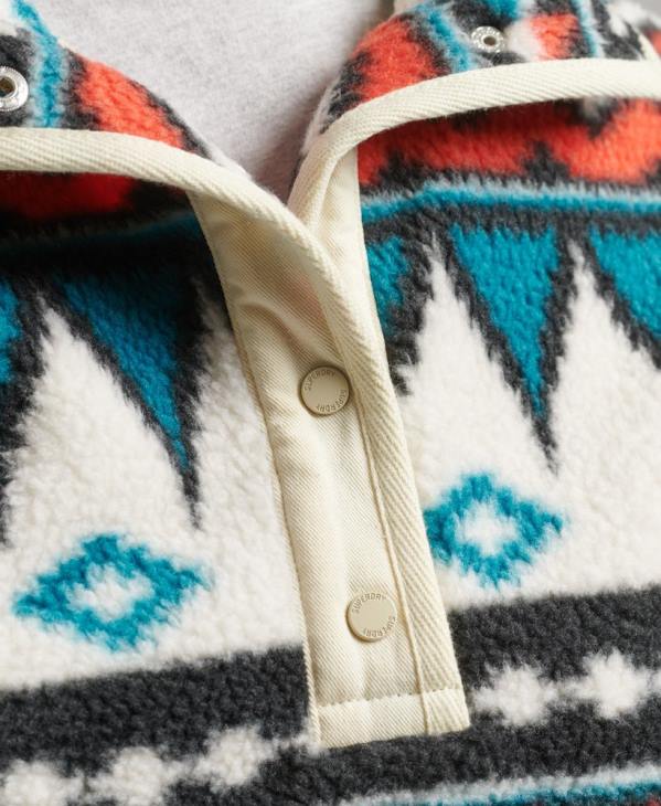 Superdry femmes haut en molleton imprimé demi-zip D64Z5785 vêtements multi