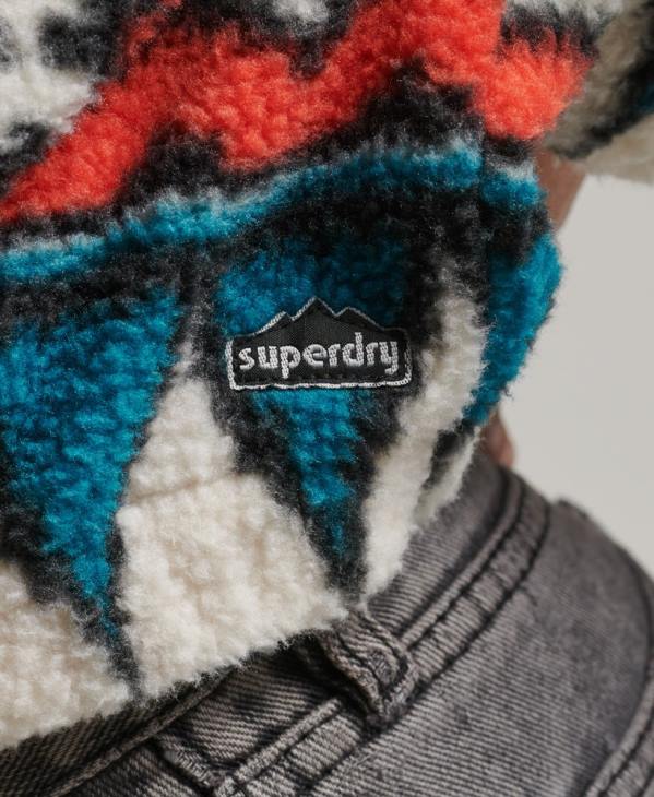 Superdry femmes haut en molleton imprimé demi-zip D64Z5785 vêtements multi