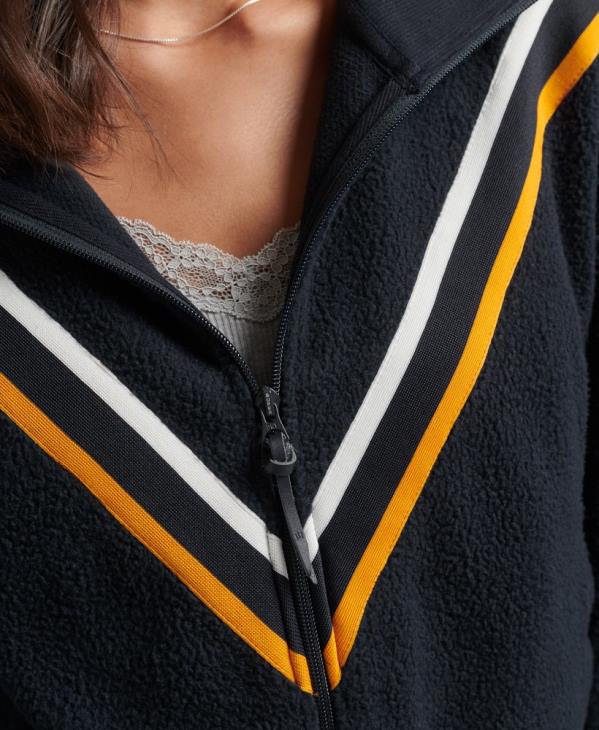 Superdry femmes haut polaire à chevrons vintage D64Z5927 vêtements marine