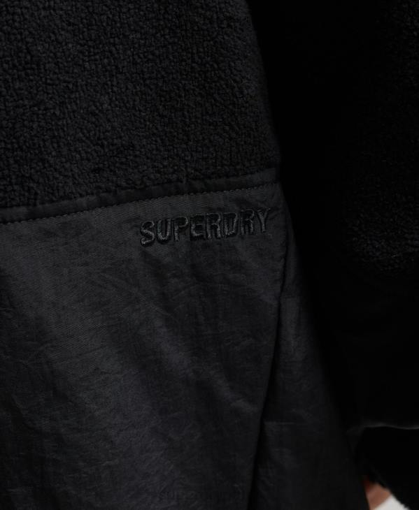 Superdry femmes polaire hybride technique D64Z5756 vêtements noir