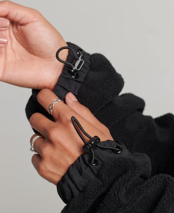Superdry femmes polaire hybride technique D64Z5756 vêtements noir