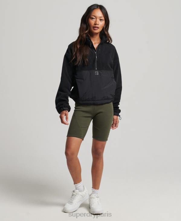 Superdry femmes polaire hybride technique D64Z5756 vêtements noir