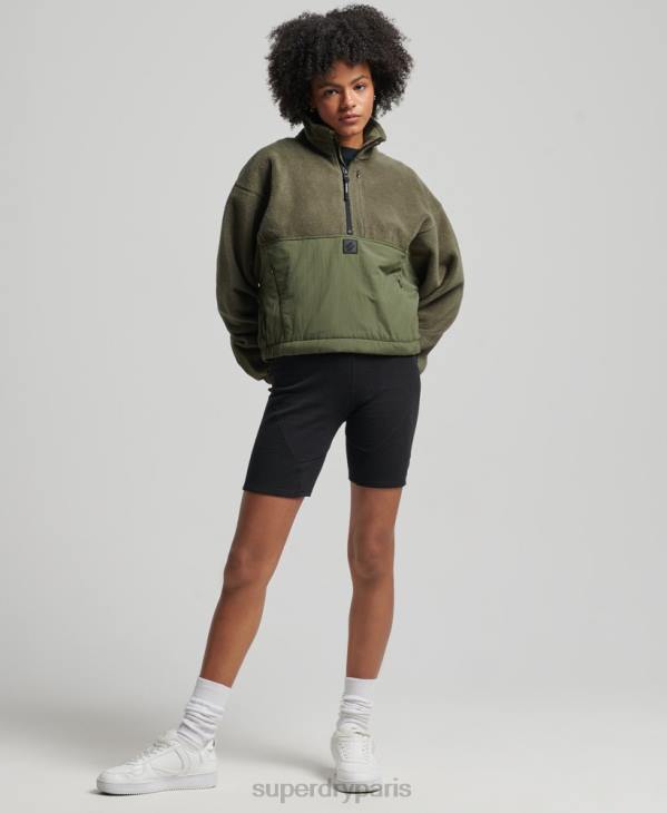 Superdry femmes polaire hybride technique D64Z5817 vêtements kaki