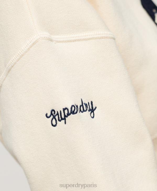 Superdry femmes pull ras du cou universitaire D64Z3954 vêtements blanc