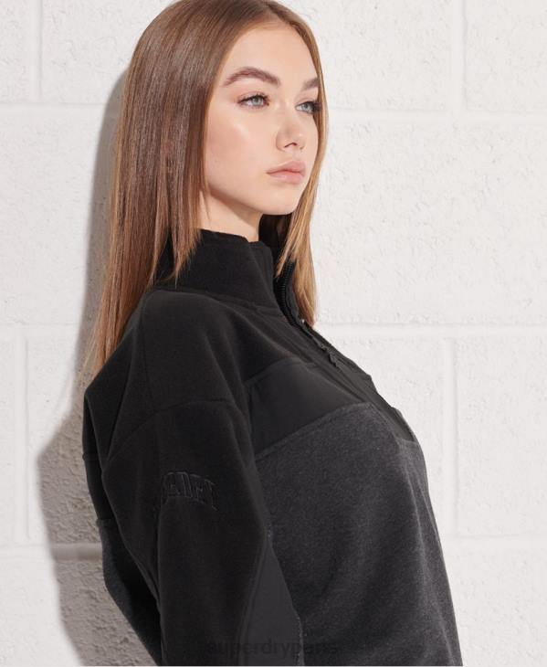 Superdry femmes sweat 1/4 zip sportstyle dolman D64Z3492 vêtements noir