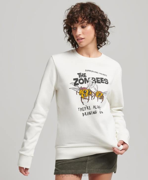 Superdry femmes sweat b-movie crew D64Z3416 vêtements crème