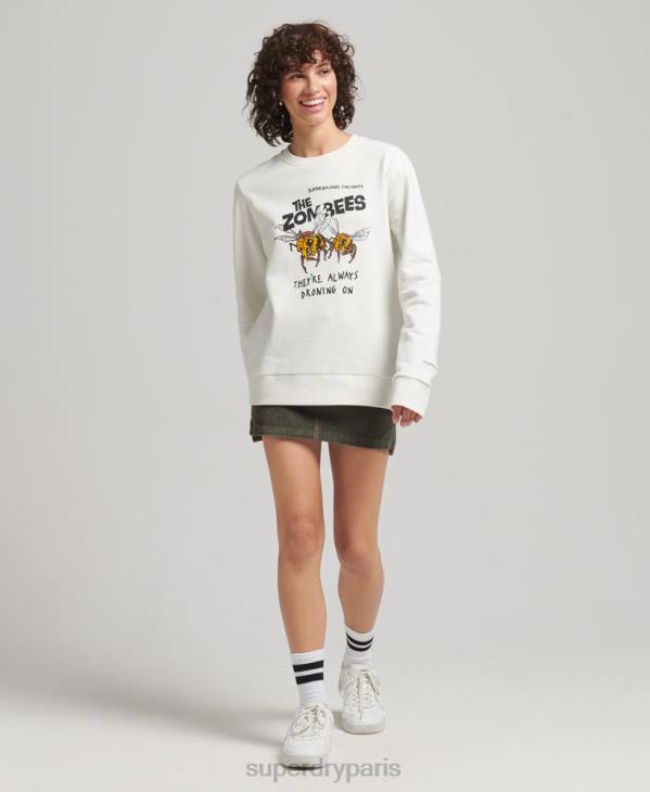 Superdry femmes sweat b-movie crew D64Z3416 vêtements crème