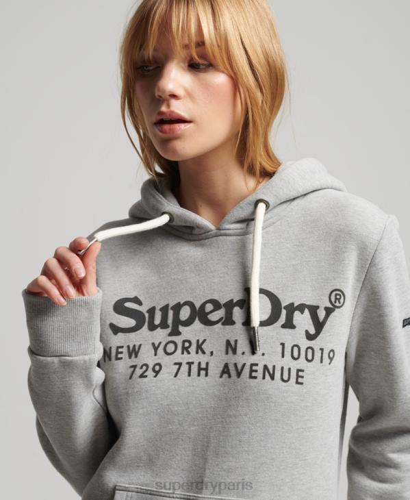 Superdry femmes sweat à capuche D64Z5761 vêtements gris