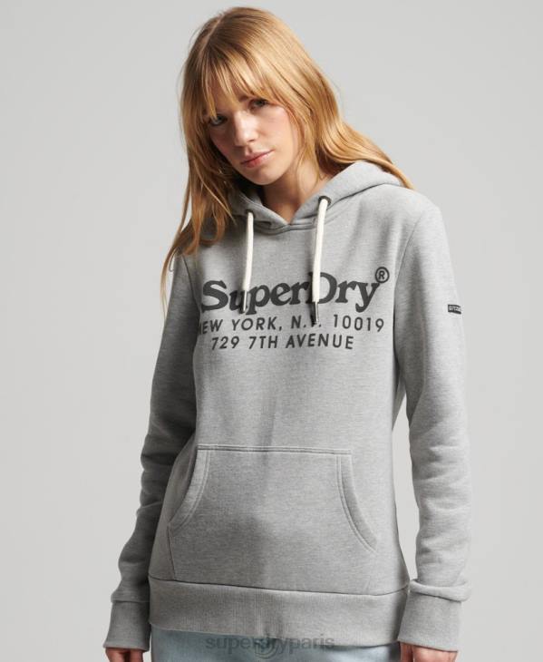 Superdry femmes sweat à capuche D64Z5761 vêtements gris