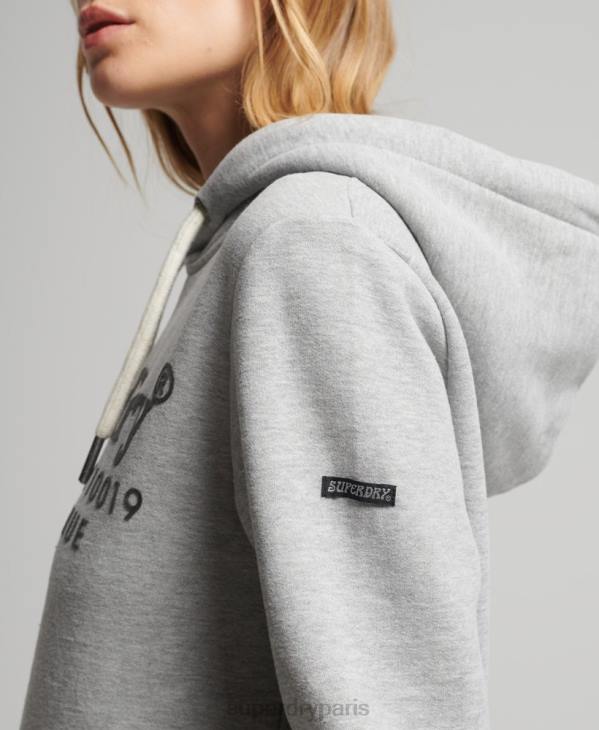 Superdry femmes sweat à capuche D64Z5761 vêtements gris
