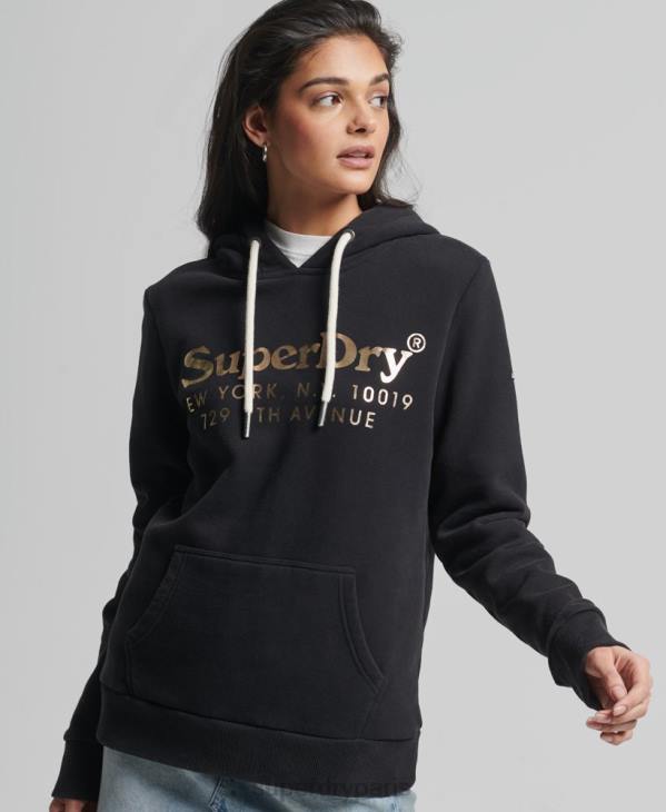 Superdry femmes sweat à capuche D64Z5985 vêtements noir