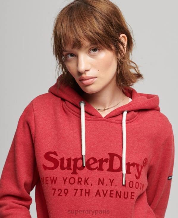 Superdry femmes sweat à capuche D64Z6126 vêtements rouge