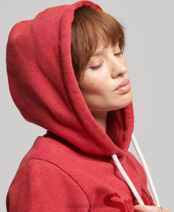 Superdry femmes sweat à capuche D64Z6126 vêtements rouge