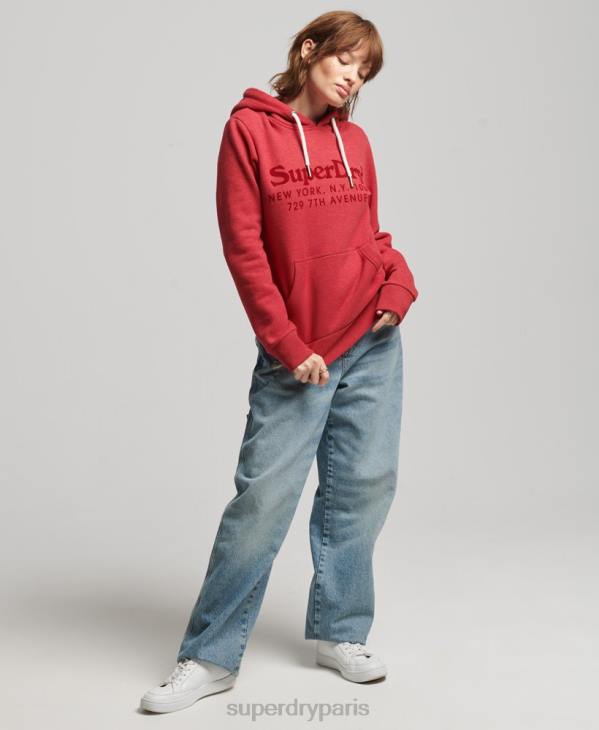Superdry femmes sweat à capuche D64Z6126 vêtements rouge