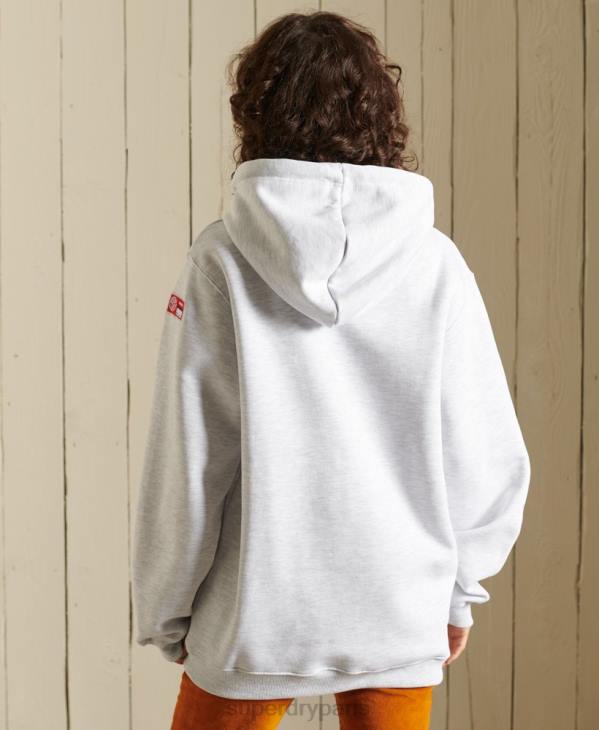 Superdry femmes sweat à capuche ana graphique bohème D64Z5956 vêtements gris clair
