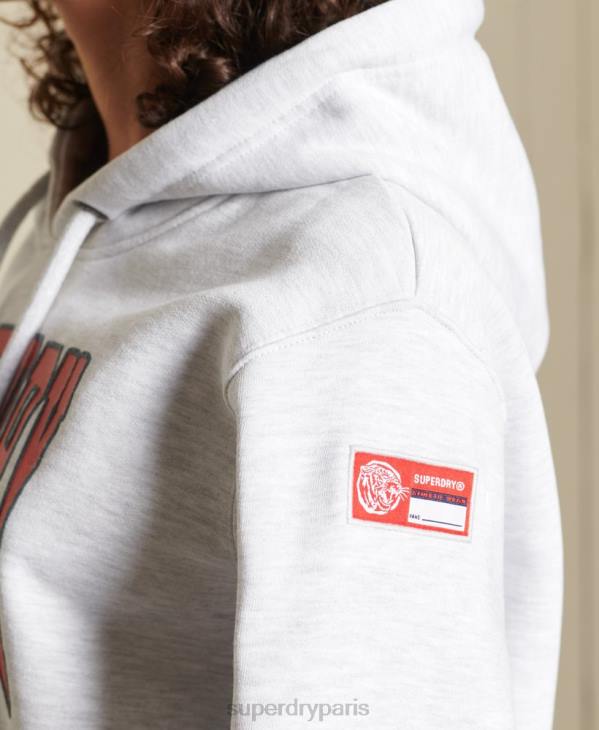 Superdry femmes sweat à capuche ana graphique bohème D64Z5956 vêtements gris clair