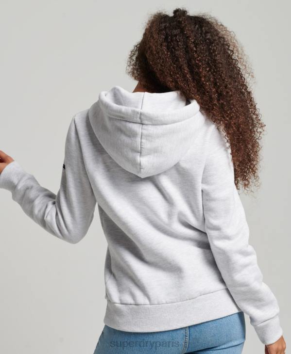 Superdry femmes sweat à capuche arc-en-ciel vintage D64Z2207 vêtements gris clair